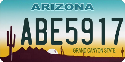 AZ license plate ABE5917