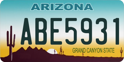 AZ license plate ABE5931