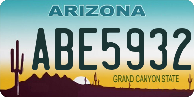 AZ license plate ABE5932