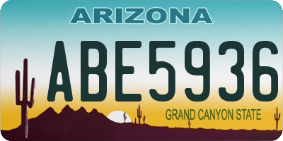 AZ license plate ABE5936