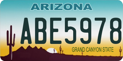 AZ license plate ABE5978