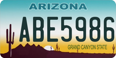 AZ license plate ABE5986