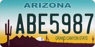 AZ license plate ABE5987