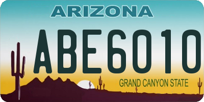 AZ license plate ABE6010