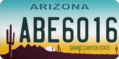 AZ license plate ABE6016