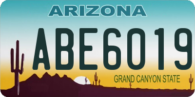 AZ license plate ABE6019