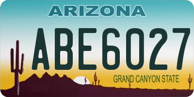AZ license plate ABE6027