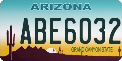 AZ license plate ABE6032