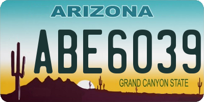 AZ license plate ABE6039