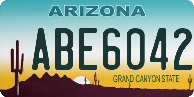 AZ license plate ABE6042