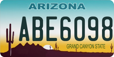 AZ license plate ABE6098