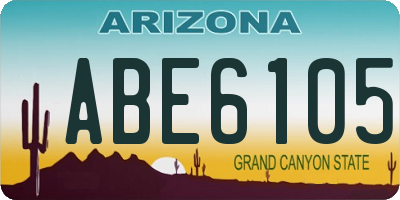 AZ license plate ABE6105
