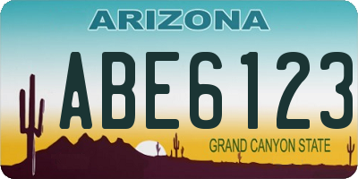 AZ license plate ABE6123