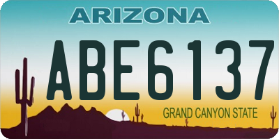 AZ license plate ABE6137