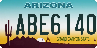 AZ license plate ABE6140