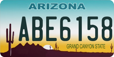 AZ license plate ABE6158