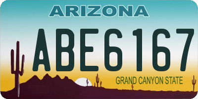 AZ license plate ABE6167