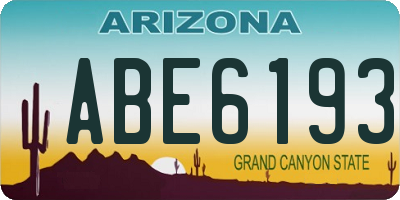 AZ license plate ABE6193
