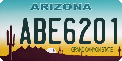 AZ license plate ABE6201