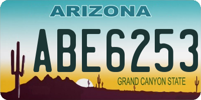 AZ license plate ABE6253