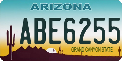 AZ license plate ABE6255