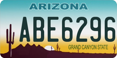 AZ license plate ABE6296