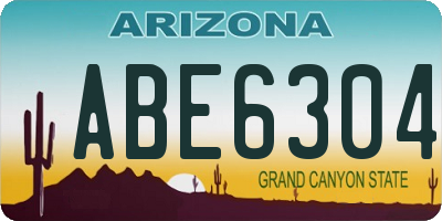 AZ license plate ABE6304