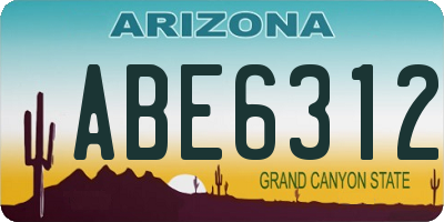 AZ license plate ABE6312