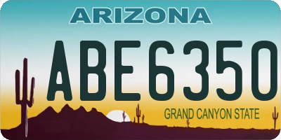 AZ license plate ABE6350