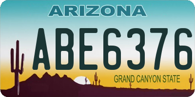 AZ license plate ABE6376