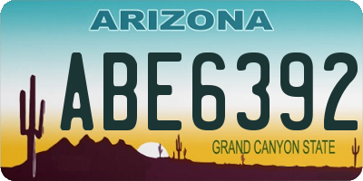 AZ license plate ABE6392