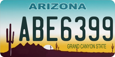 AZ license plate ABE6399