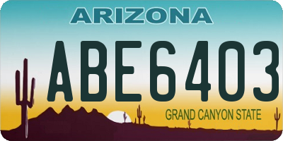 AZ license plate ABE6403