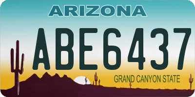 AZ license plate ABE6437