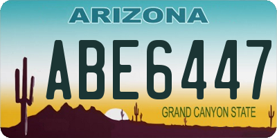 AZ license plate ABE6447