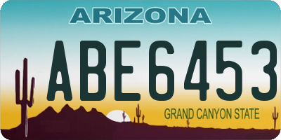 AZ license plate ABE6453
