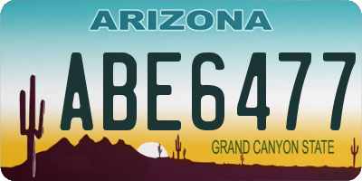 AZ license plate ABE6477