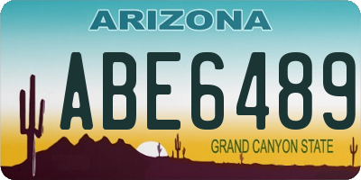 AZ license plate ABE6489