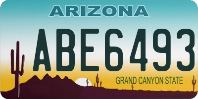 AZ license plate ABE6493