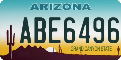 AZ license plate ABE6496