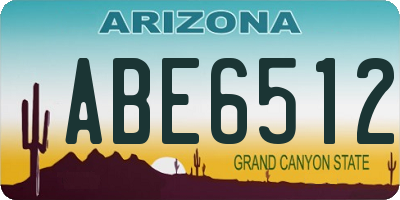 AZ license plate ABE6512