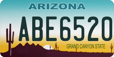 AZ license plate ABE6520