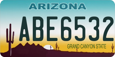 AZ license plate ABE6532