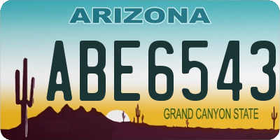 AZ license plate ABE6543
