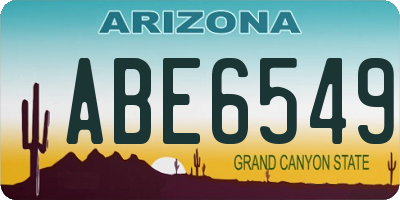 AZ license plate ABE6549