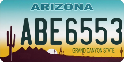AZ license plate ABE6553