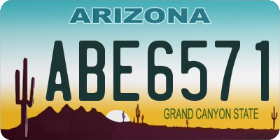 AZ license plate ABE6571