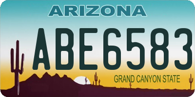 AZ license plate ABE6583