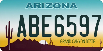 AZ license plate ABE6597