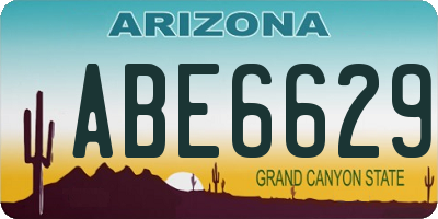 AZ license plate ABE6629